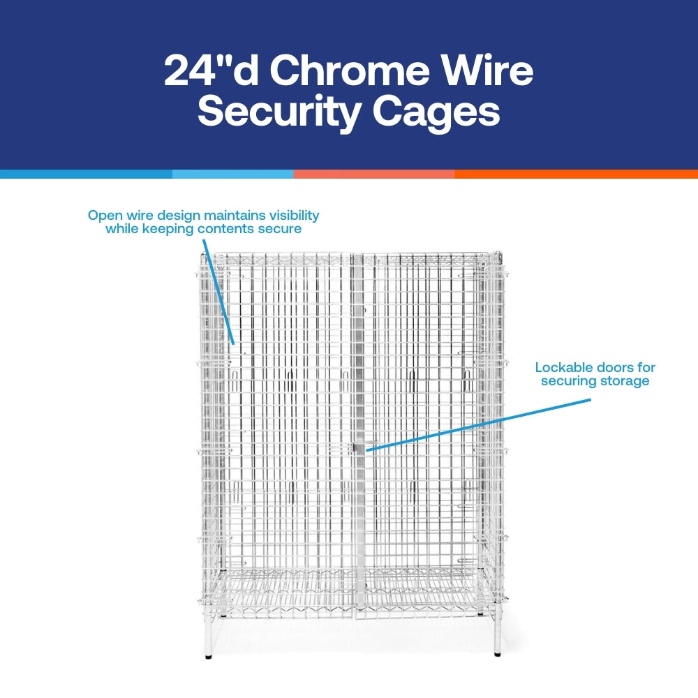 24"d Chrome Wire Security Cages