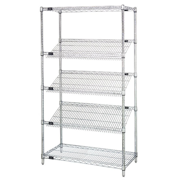 24"d x 63"h 5-Tier Slanted Wire Shelving