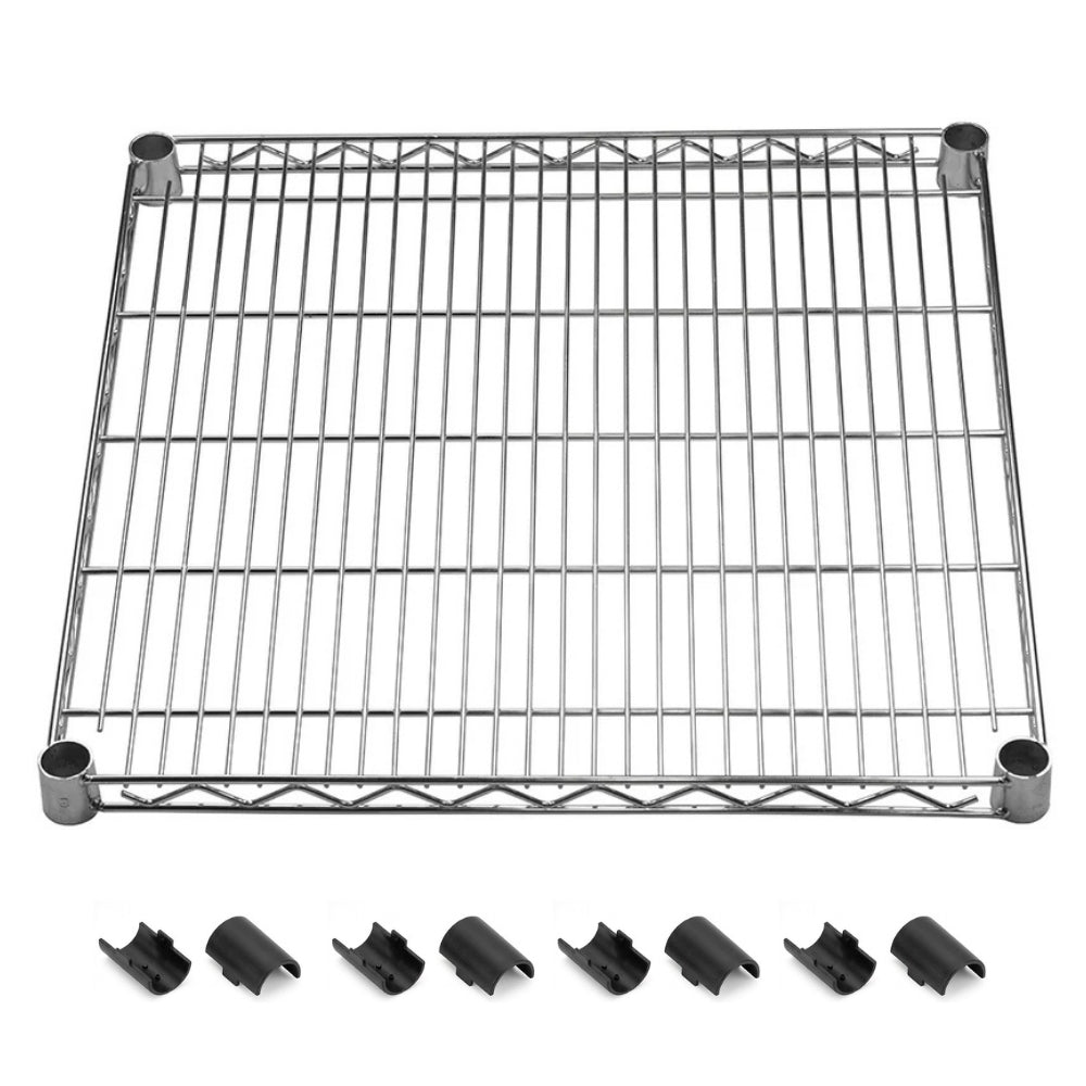 24"d Chrome Wire Shelves with Shelf Clips