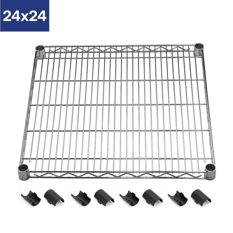 24"d x 24"w Chrome Wire Shelving w/ 5 Shelves