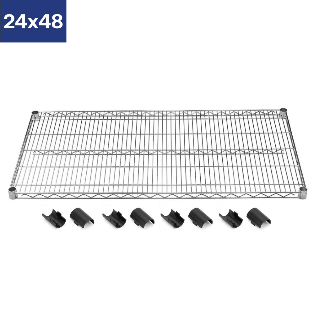 24"d x 48"w Chrome Wire Shelving w/ 5 Shelves