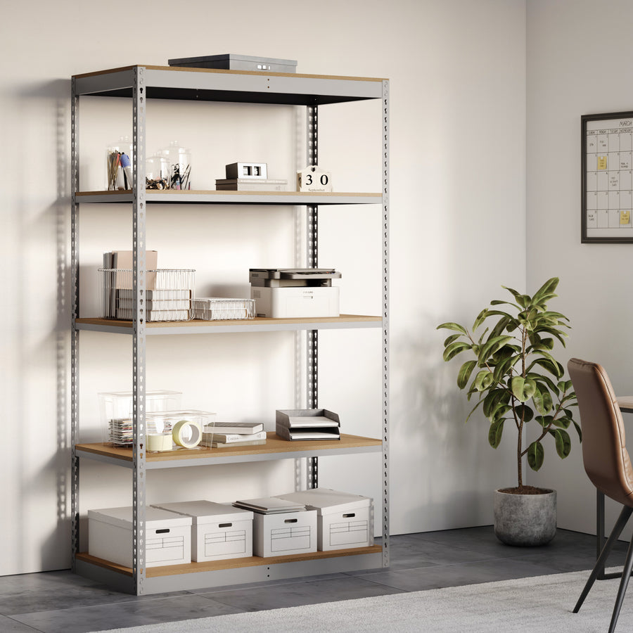 Lyon 24"d 5-Shelf Light-Duty Boltless Shelving Starter Units - Gray