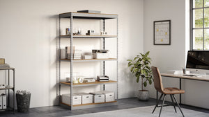 Lyon 24"d 5-Shelf Light-Duty Boltless Shelving Starter Units - Gray