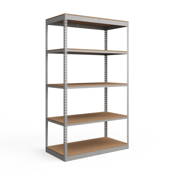 Lyon 24"d 5-Shelf Light-Duty Boltless Shelving Starter Units - Gray