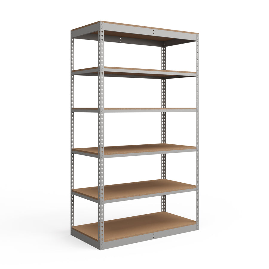 Lyon 24"d 6-Shelf Light-Duty Boltless Shelving Starter Units - Gray