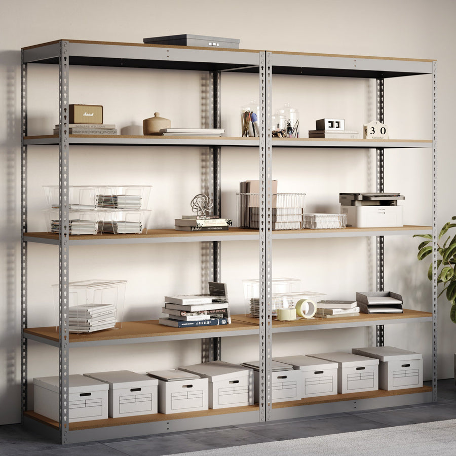 Lyon 24"d 5-Shelf Light-Duty Boltless Shelving Add-On Units - Gray