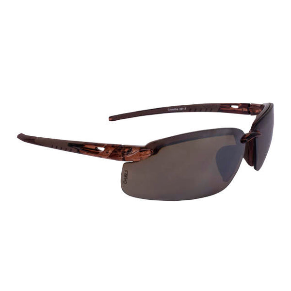 Radians Crossfire ES5 Premium Safety Eyewear Crystal Brown Frame with HD Brown Mirror Lens (29117)