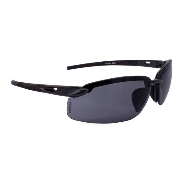 Radians Crossfire ES5 Premium Safety Eyewear Pearl Black Frames with Smoke Lens (2961)