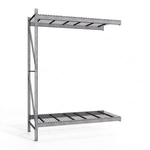 2-Tier Galvanized Teardrop Pallet Rack Add-On Units w/ Wire Decking - 36"d x 144"h
