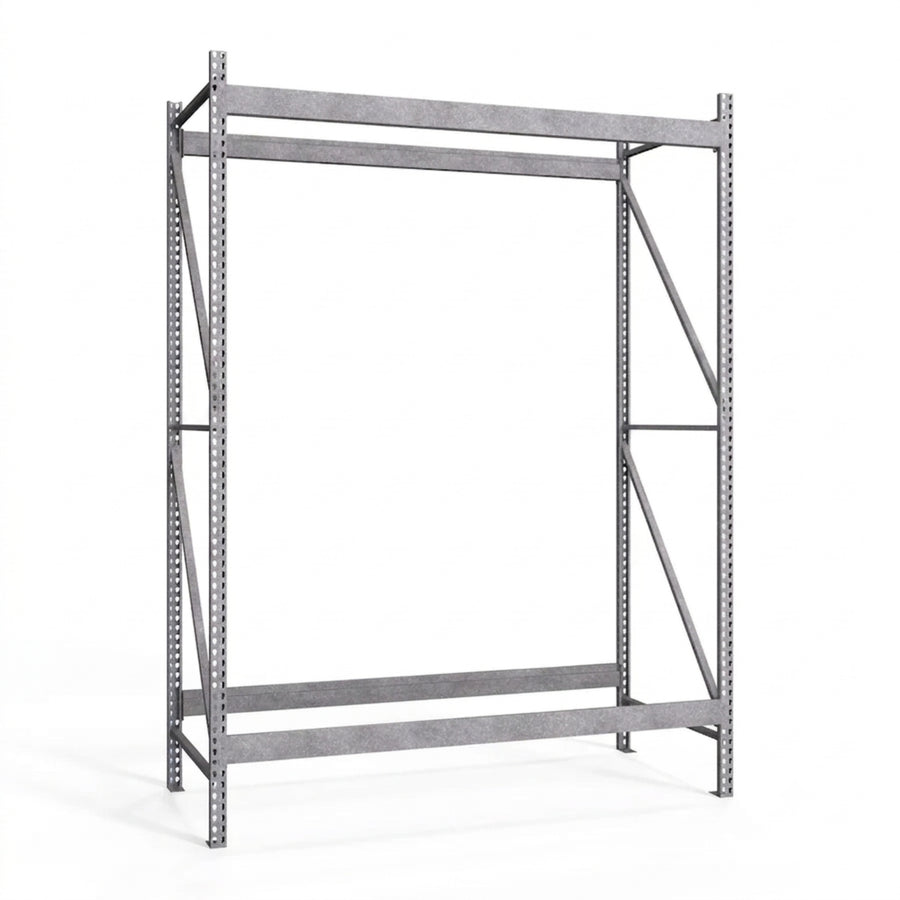 2-Tier Galvanized Teardrop Pallet Rack Starter Units - 42"d x 144"h