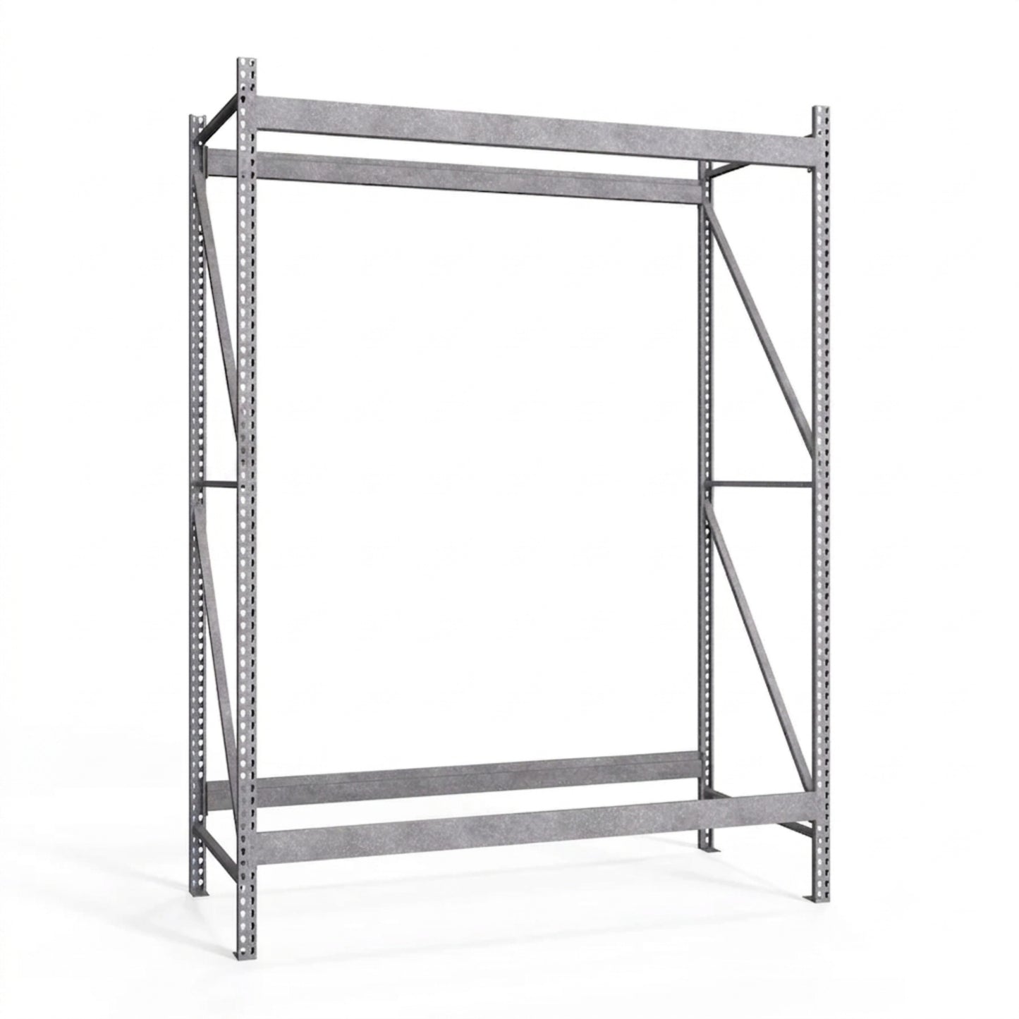 2-Tier Galvanized Teardrop Pallet Rack Starter Units - 42"d x 144"h