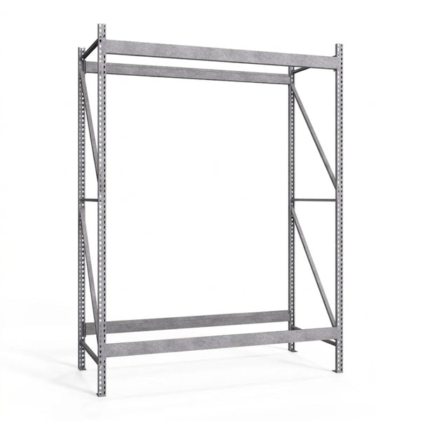 2-Tier Galvanized Teardrop Pallet Rack Starter Units - 48"d x 144"h