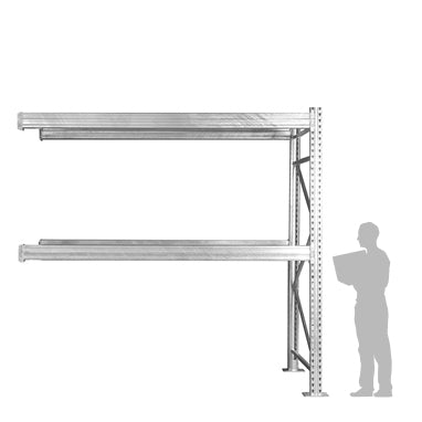 2-Tier Galvanized Teardrop Pallet Rack Add-On Units - 48"d x 120"h