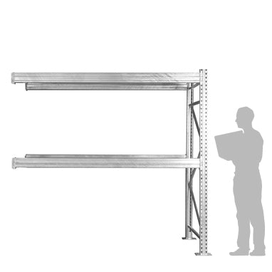 2-Tier Galvanized Teardrop Pallet Rack Add-On Units - 42"d x 96"h