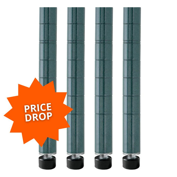 Green Wire Shelving Posts - 4-Pack