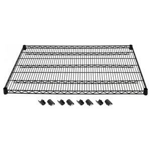 30"d Black Wire Shelves with Shelf Clips