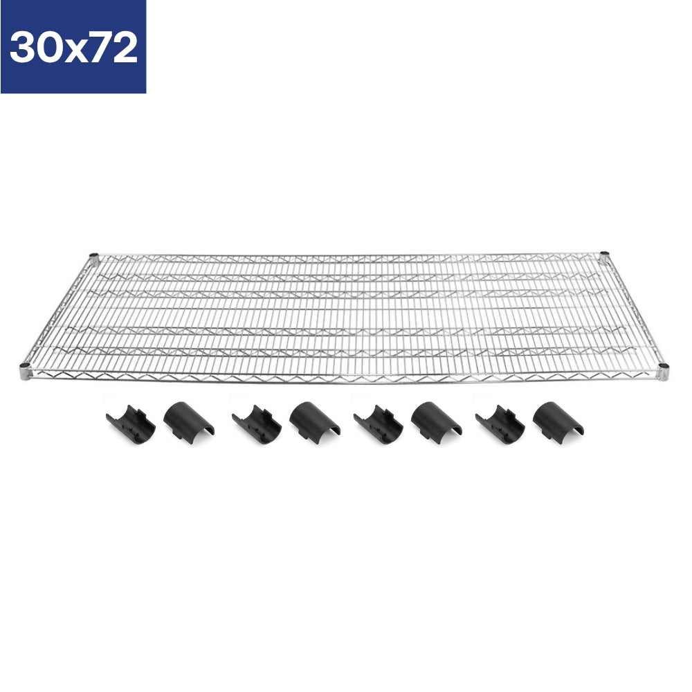 30"d Chrome Wire Shelves with Shelf Clips