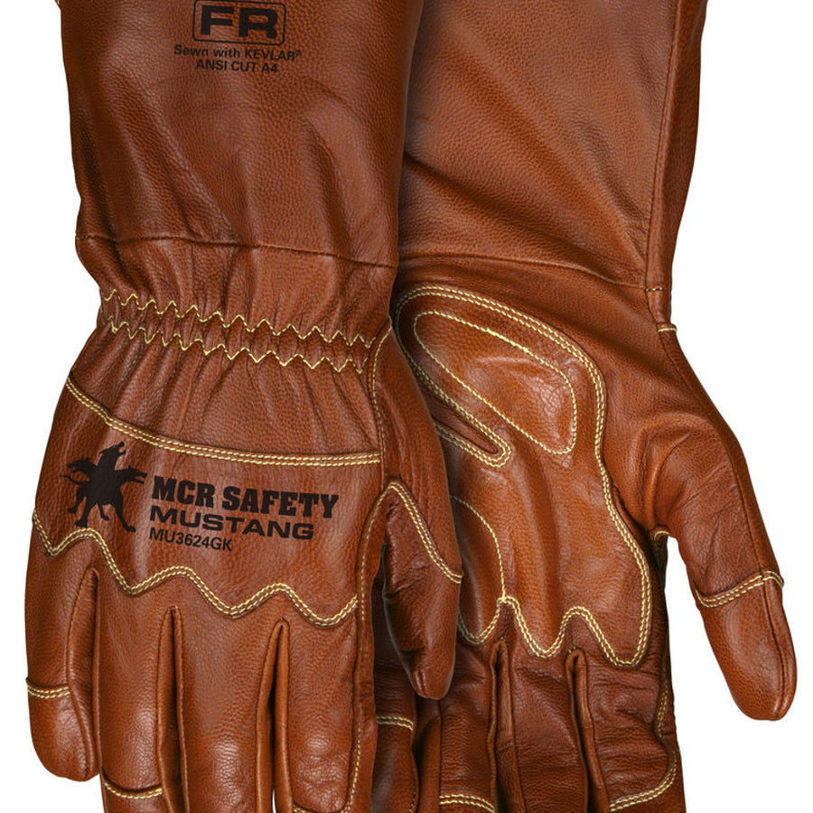 MCR Saftey Mustang Utility Leather Work Gloves Size XL (MU3624GK)