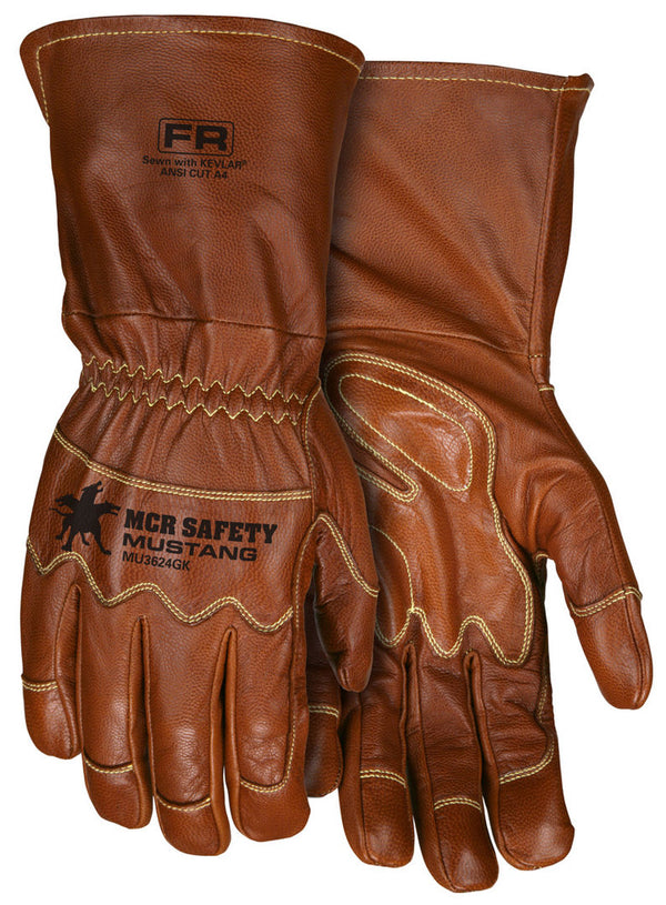 MCR Saftey Mustang Utility Leather Work Gloves Size XL (MU3624GK)
