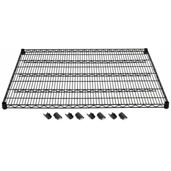 36"d Black Wire Shelves with Shelf Clips