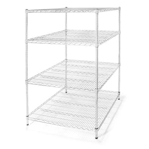 36"d x 36"w Chrome Wire Shelving w/ 4 Shelves