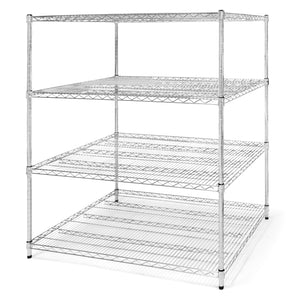 30"d x 36"w Chrome Wire Shelving w/ 4 Shelves