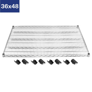 36"d Chrome Wire Shelves with Shelf Clips