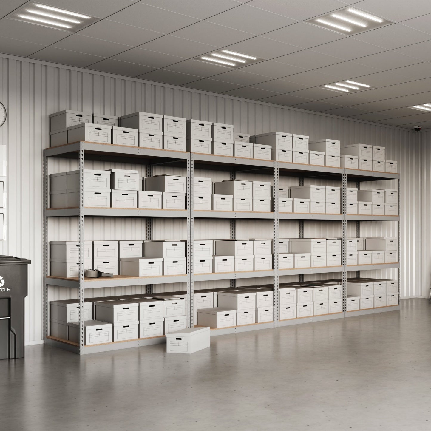 Lyon 36"d 4-Shelf Heavy-Duty Boltless Shelving Add-On Units - Gray