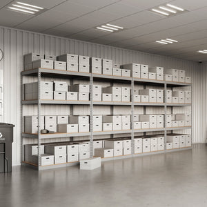 Lyon 36"d 4-Shelf Heavy-Duty Boltless Shelving Add-On Units - Gray