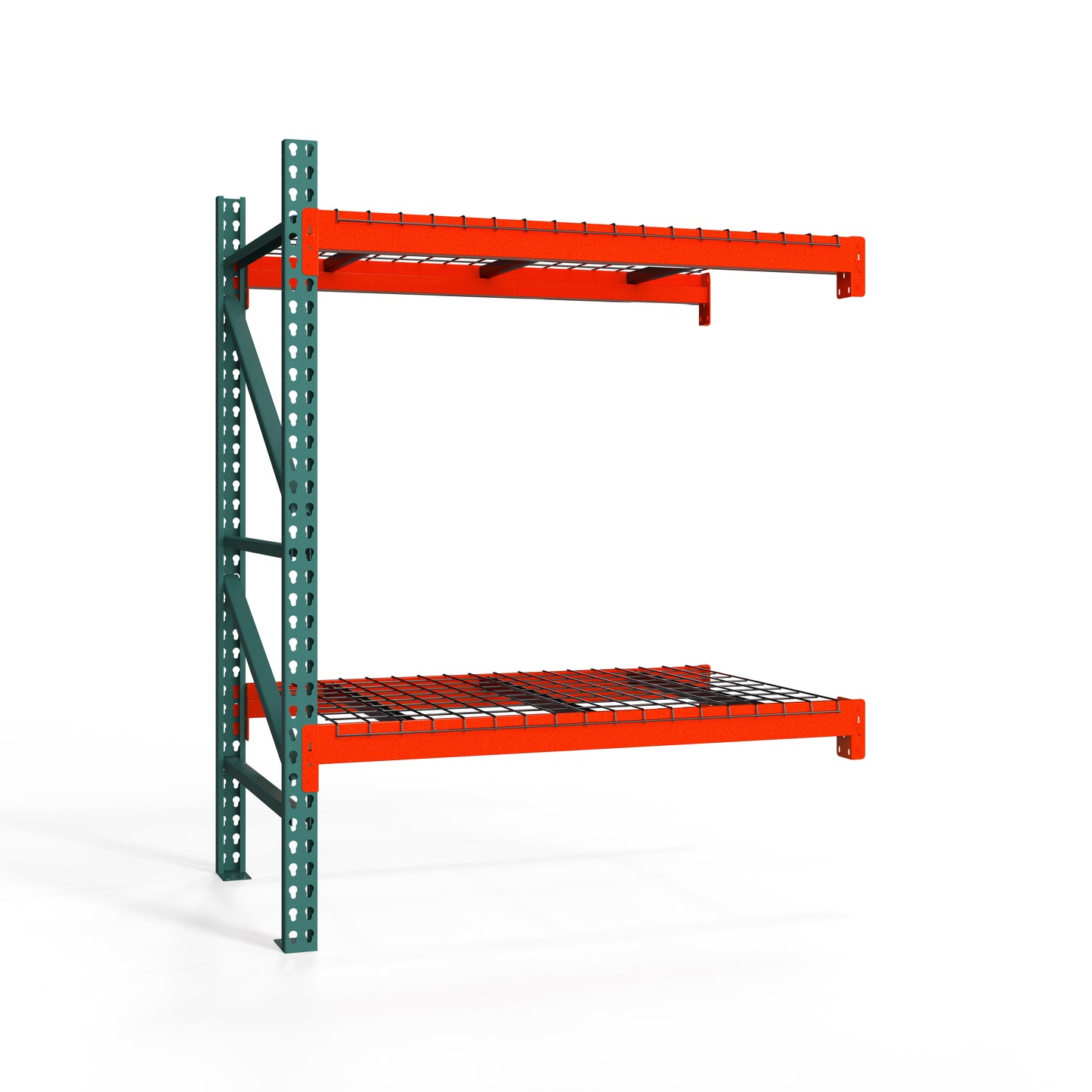 2-Tier Teardrop Pallet Rack Add-On Units w/ Wire Decking - 36"d x 72"h