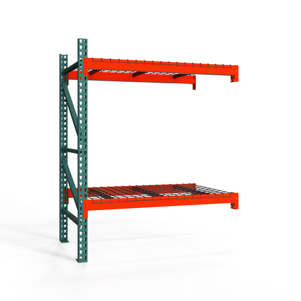 2-Tier Teardrop Pallet Rack Add-On Units w/ Wire Decking - 24"d x 72"h