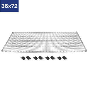 36"d Chrome Wire Shelves with Shelf Clips