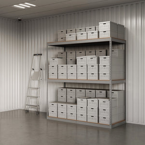 Lyon 48"d 3-Shelf Heavy-Duty Boltless Shelving Starter Units - Gray