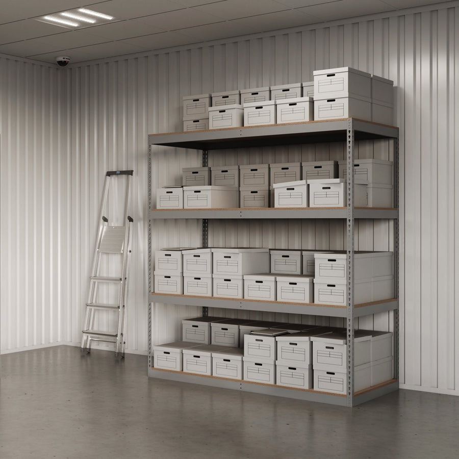 Lyon 48"d 4-Shelf Heavy-Duty Boltless Shelving Starter Units - Gray