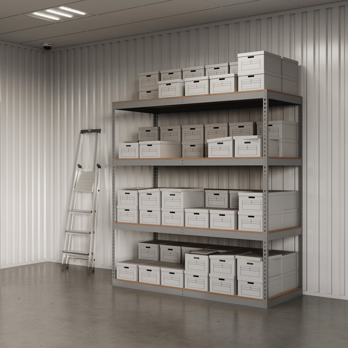 Lyon 48"d 4-Shelf Heavy-Duty Boltless Shelving Starter Units - Gray