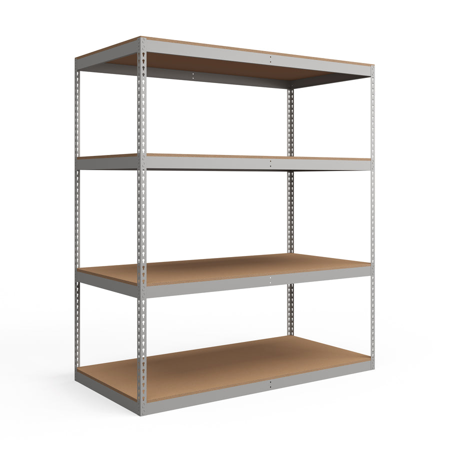 Lyon 48"d 4-Shelf Heavy-Duty Boltless Shelving Starter Units - Gray