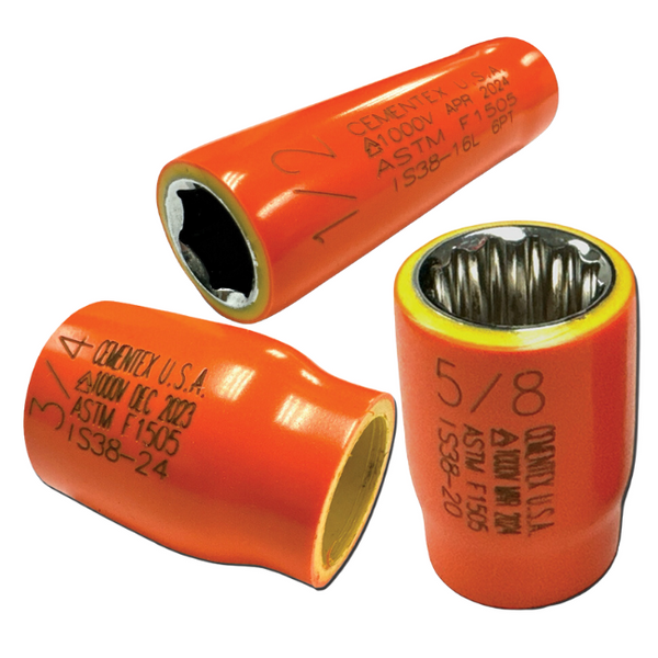 Cementex Deep Wall Socket, 3/8" Square Drive, 3/8", 12 Point (IS38-12L)