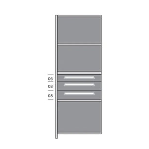 Lyon Closed Steel Shelving with 3 Modular Drawers - Add On Units