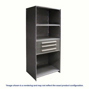 Lyon Closed Steel Shelving with 3 Modular Drawers - Starter Units