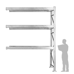 3-Tier Galvanized Teardrop Pallet Rack Add-On Units - 42"d x 144"h