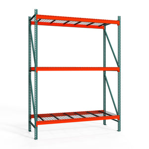 3-Tier Teardrop Pallet Rack Starter Units w/ Wire Decking - Standard Duty - 48"d x 144"h