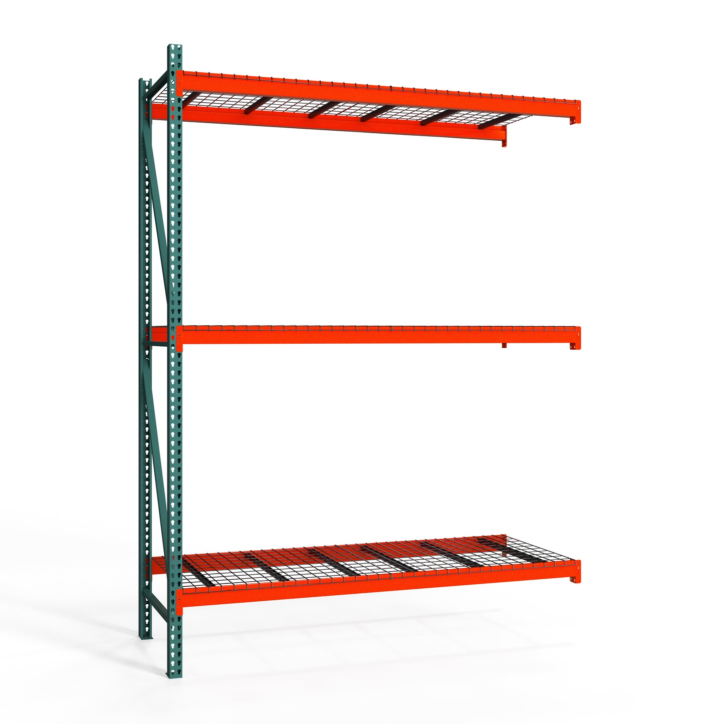 3-Tier Teardrop Pallet Rack Add-On Units w/ Wire Decking - Heavy Duty - 36"d x 144"h