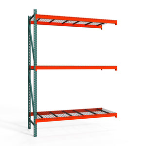 3-Tier Teardrop Pallet Rack Add-On Units w/ Wire Decking - Heavy Duty - 36"d x 144"h