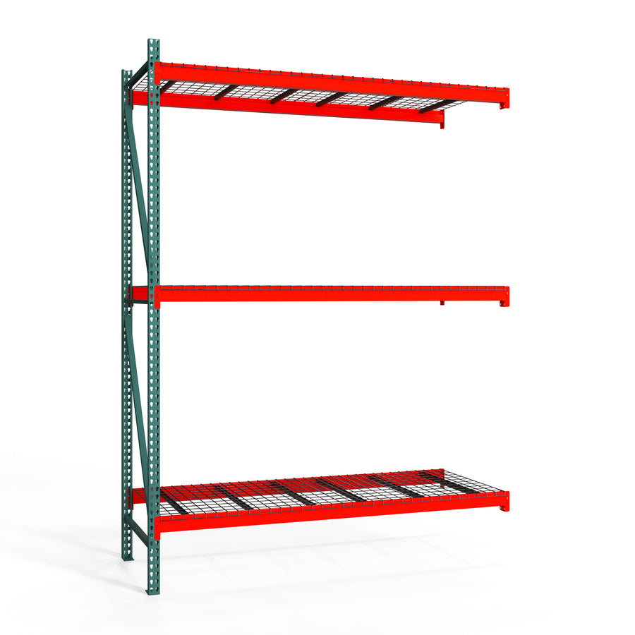 3-Tier Teardrop Pallet Rack Add-On Units w/ Wire Decking - Standard Duty - 42"d x 144"h