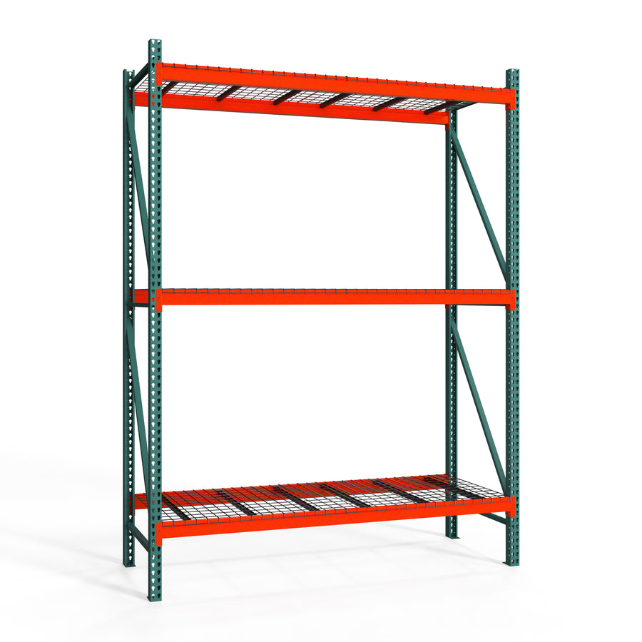 3-Tier Teardrop Pallet Rack Starter Units w/ Wire Decking - Heavy Duty - 48"d x 144"h