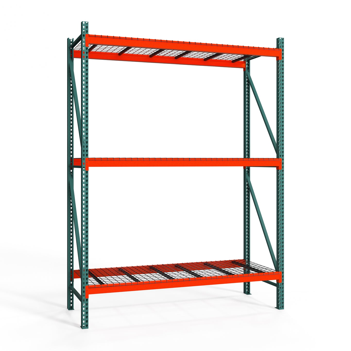 3-Tier Teardrop Pallet Rack Starter Units w/ Wire Decking - Heavy Duty - 48"d x 144"h
