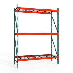 3-Tier Teardrop Pallet Rack Starter Units w/ Wire Decking - Heavy Duty - 48"d x 144"h