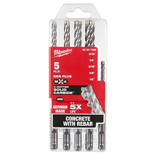 Milwaukee 5 PC SDS Plus 4CT MX4™ Set (48-20-7498)