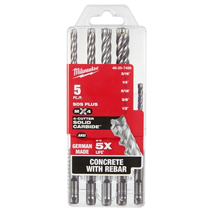 Milwaukee 5 PC SDS Plus 4CT MX4™ Set (48-20-7498)