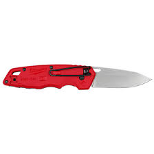 Milwaukee FASTBACK folding knife 48-22-1520 blade open position red handle